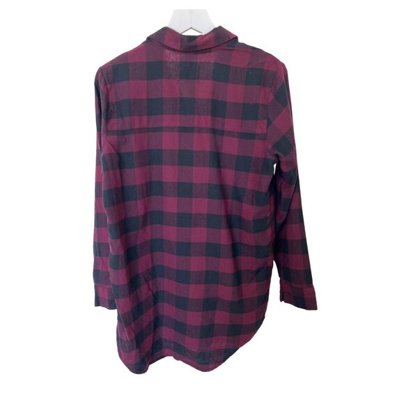 Free Press Merlot & Black Buffalo Check Flannel Shirt - Picture 2 of 2